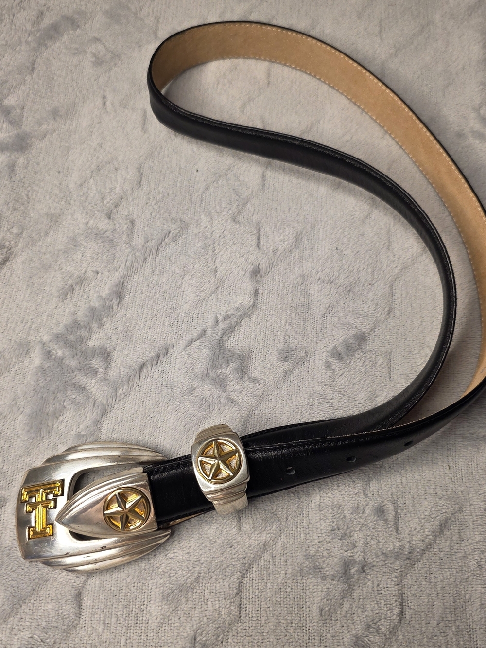 Western Concho Leather Texas Tech Gold And Silver Womens Belt. - Picture 2 of 7